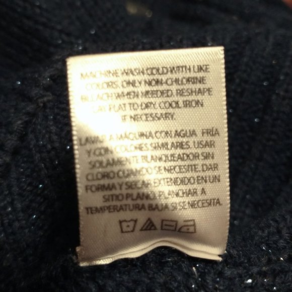 Faded Glory Navy Blue Sparkly Cowl Neck Sweater - Picture 5 of 5